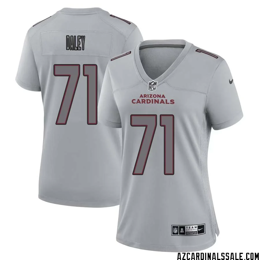Dennis Daley No 71 Women Arizona Cardinals Gray Atmosphere Fashion Game Jersey