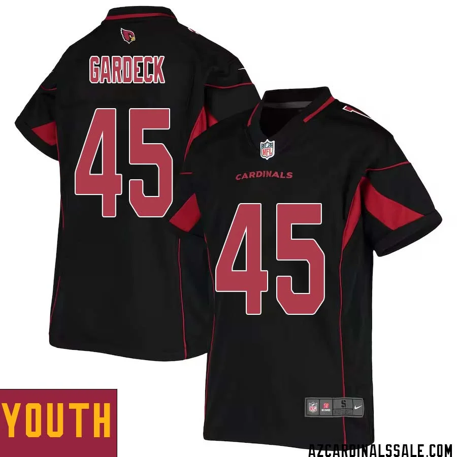 Dennis Gardeck No 45 Youth Black Arizona Cardinals Color Rush Vapor Limited Jersey 1
