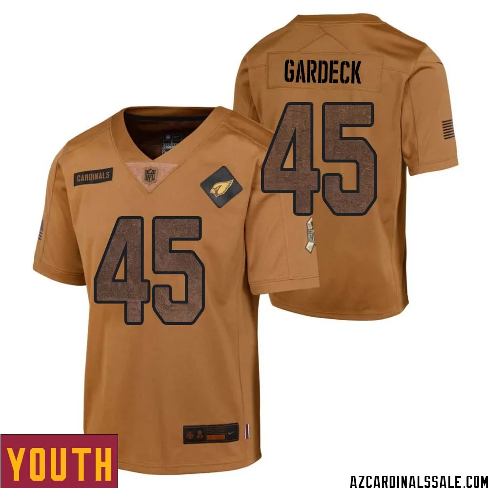 Dennis Gardeck No 45 Youth Brown Arizona Cardinals 2023 Salute To Service Retired Player Limited Jersey 1