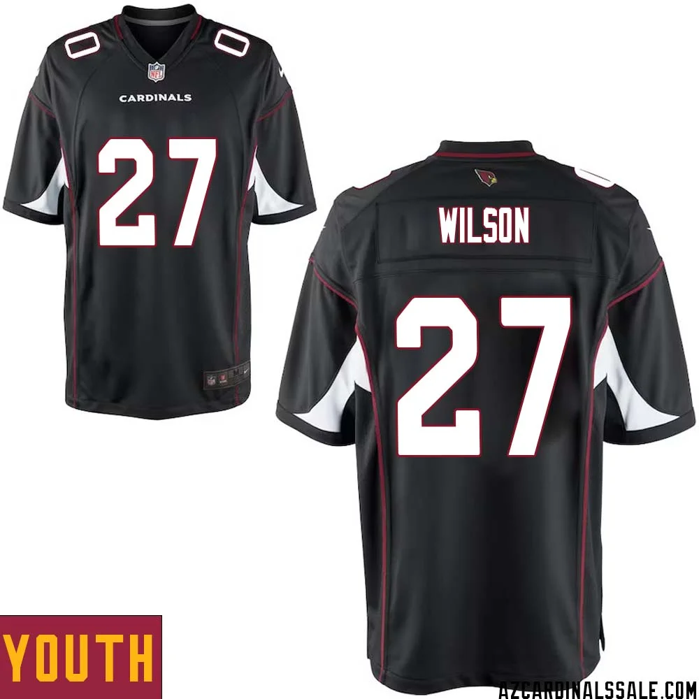 Divaad Wilson No 27 Arizona Cardinals Black Alternate Game Jersey Cardinal for Youth 1