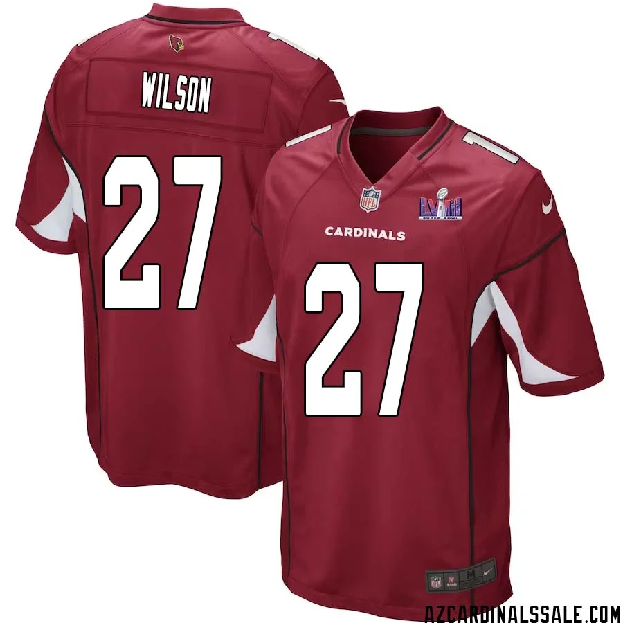Divaad Wilson No 27 Arizona Cardinals Super Bowl LVIII Home Game Jersey Cardinal for Men 1