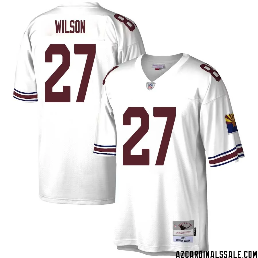 Divaad Wilson No 27 Men Mitchell Ness White Arizona Cardinals Legacy Replica Jersey