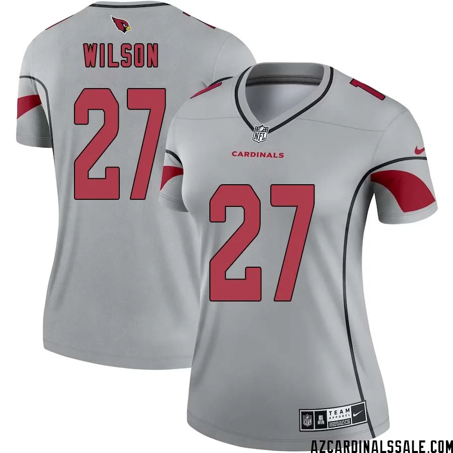 Divaad Wilson No 27 Women Silver Arizona Cardinals Inverted Legend Jersey