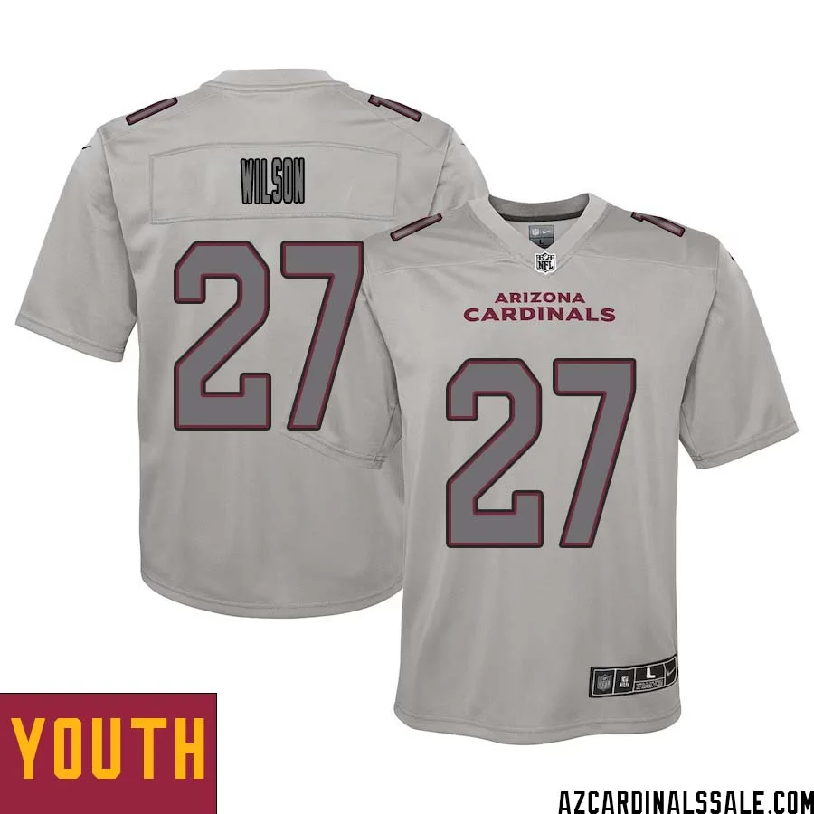 Divaad Wilson No 27 Youth Arizona Cardinals Gray Atmosphere Fashion Game Jersey