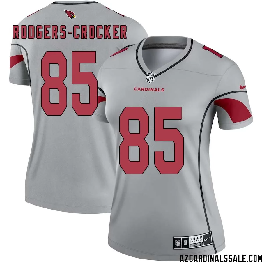 Dominique Rodgers Crocker No 85 Women Silver Arizona Cardinals Inverted Legend Jersey