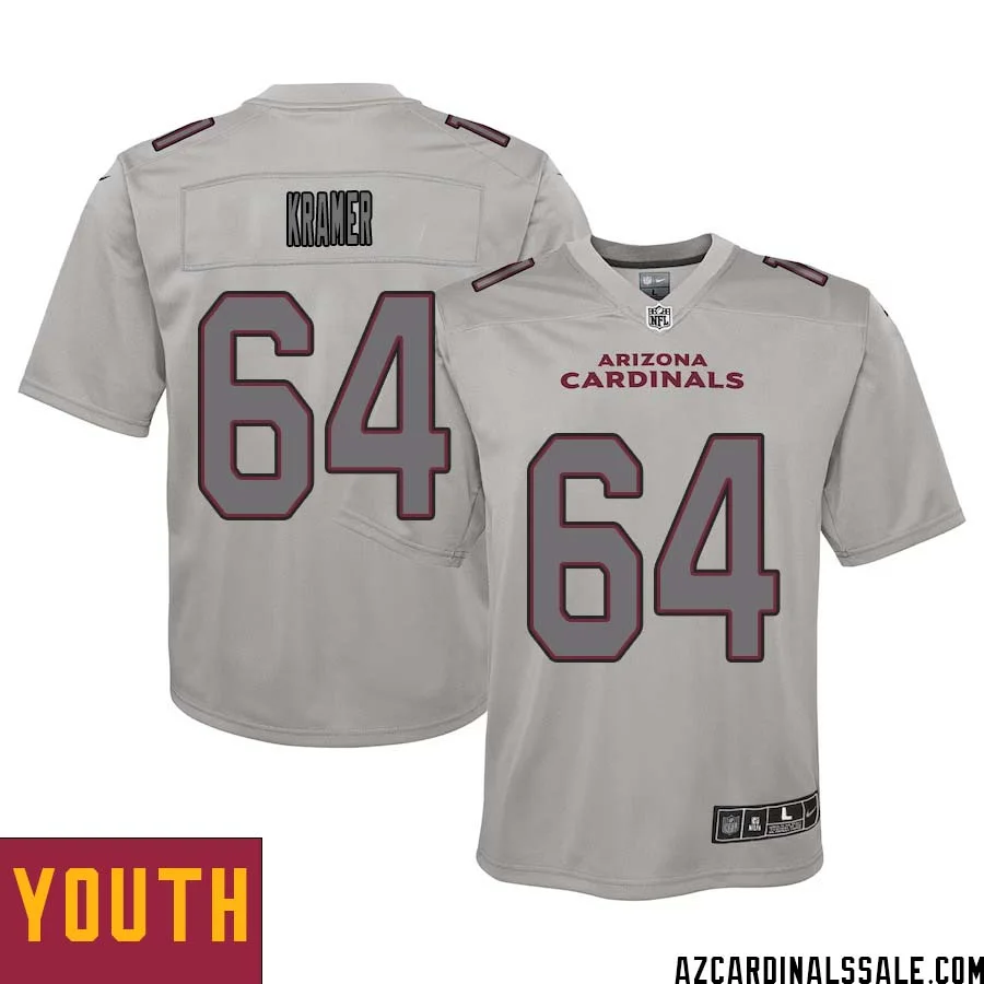 Doug Kramer No 64 Youth Arizona Cardinals Gray Atmosphere Fashion Game Jersey 1