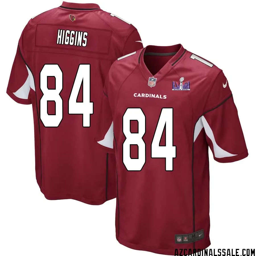 Elijah Higgins No 84 Arizona Cardinals Super Bowl LVIII Home Game Jersey Cardinal for Men