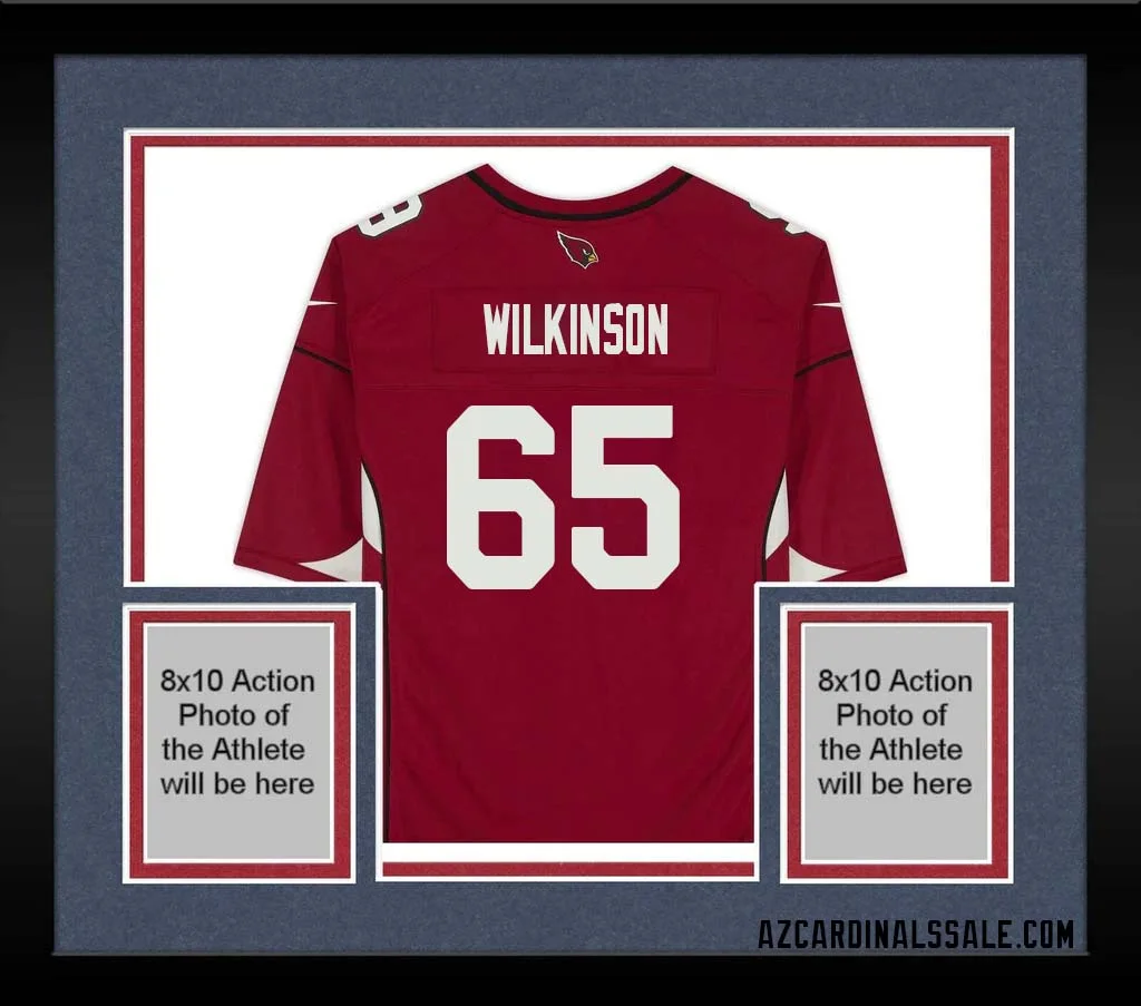 Elijah Wilkinson No 65 Arizona Cardinals Autographed Red Game Jersey 1