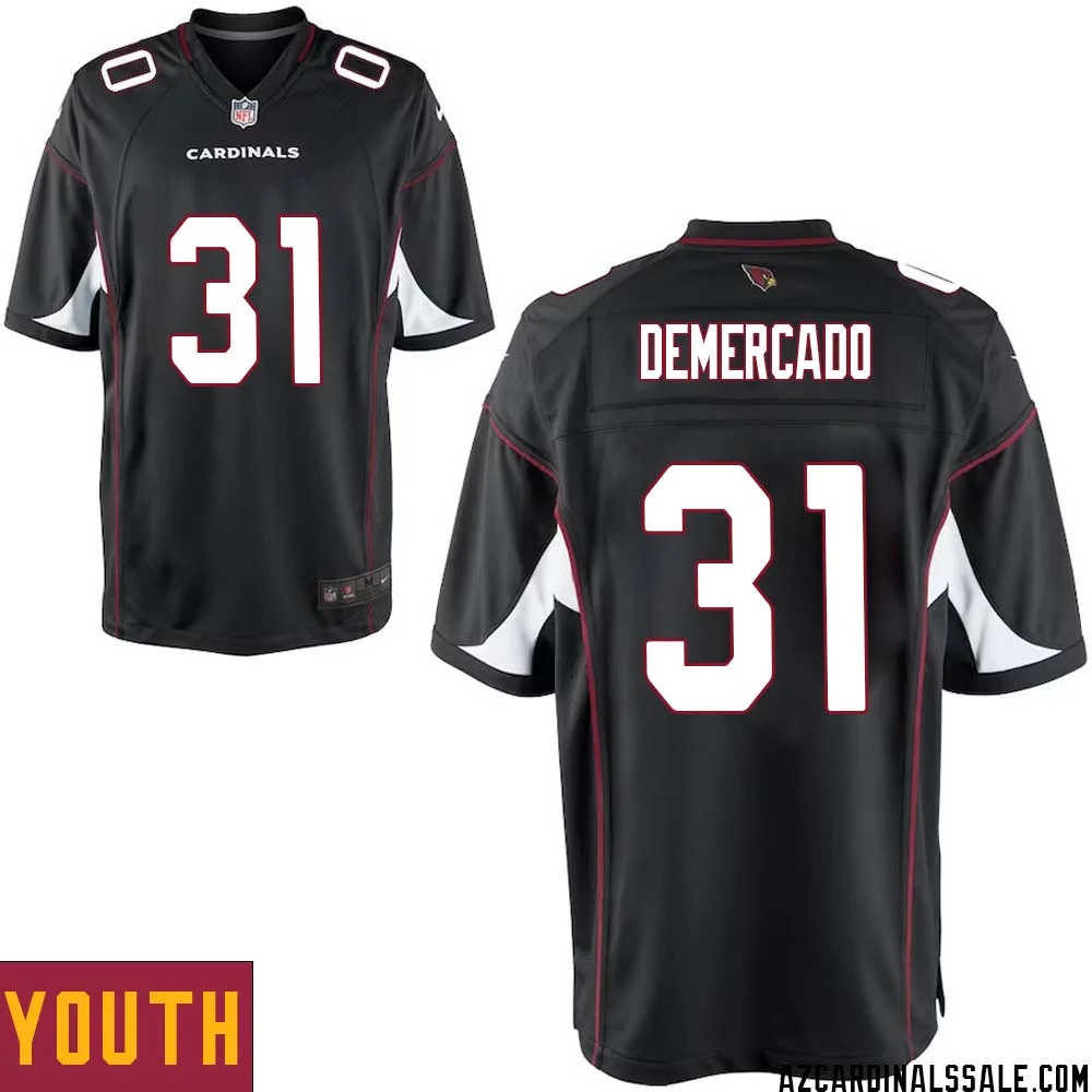 Emari Demercado No 31 Arizona Cardinals Black Alternate Game Jersey Cardinal for Youth 1