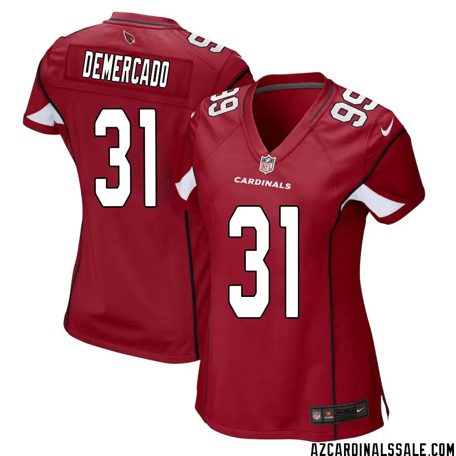 Emari Demercado No 31 Arizona Cardinals Home Game Jersey Cardinal for Women 1