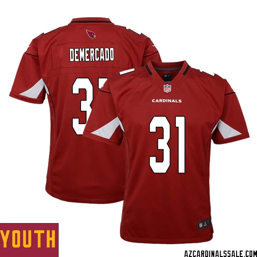 Emari Demercado No 31 Arizona Cardinals Home Game Jersey Cardinal for Youth 1