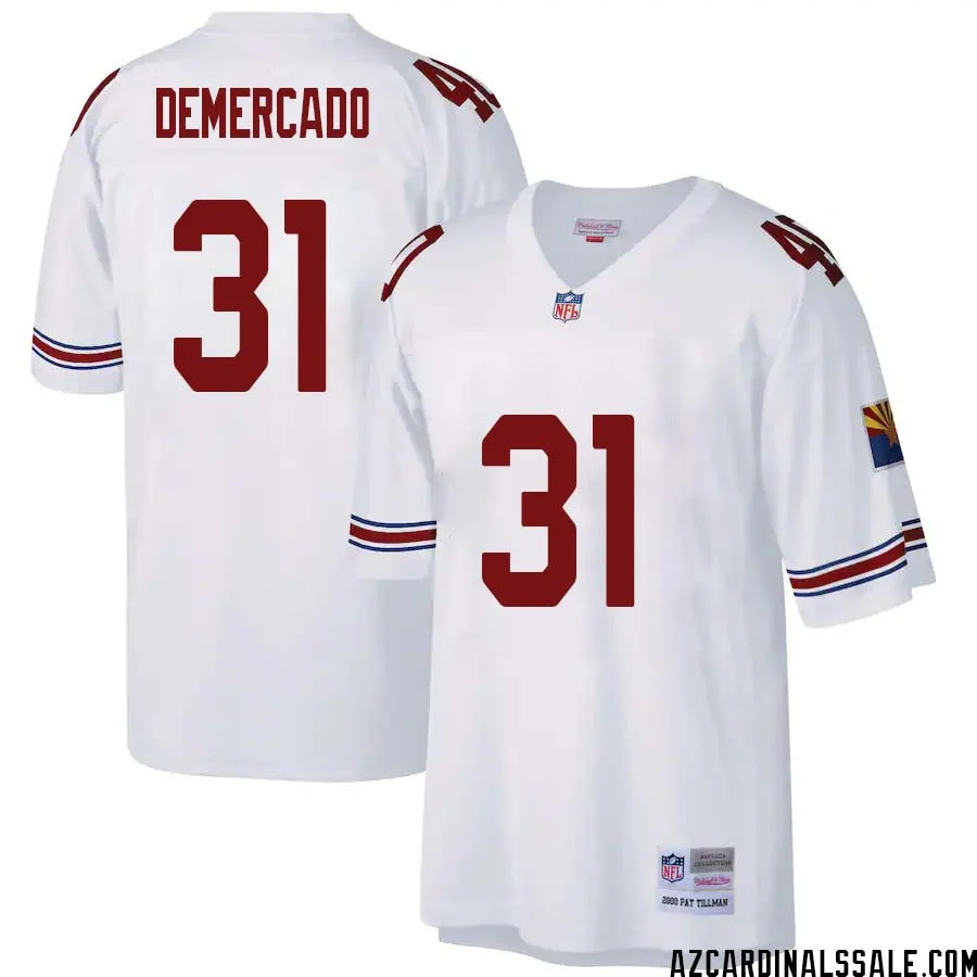 Emari Demercado No 31 Arizona Cardinals Mitchell Ness Big Tall 2000 Retired Player Replica Jersey White 1