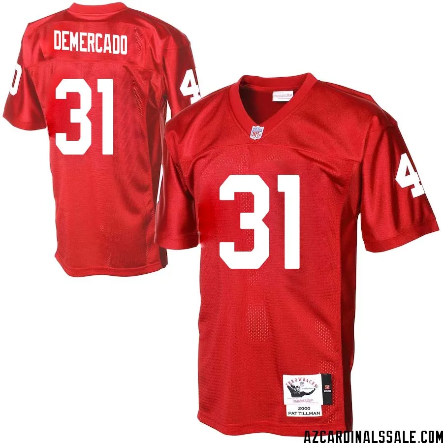 Emari Demercado No 31 Men Arizona Cardinals Mitchell Ness Cardinal Authentic Throwback Jersey