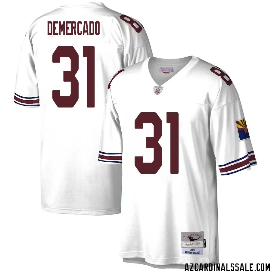 Emari Demercado No 31 Men Mitchell Ness White Arizona Cardinals Legacy Replica Jersey 1