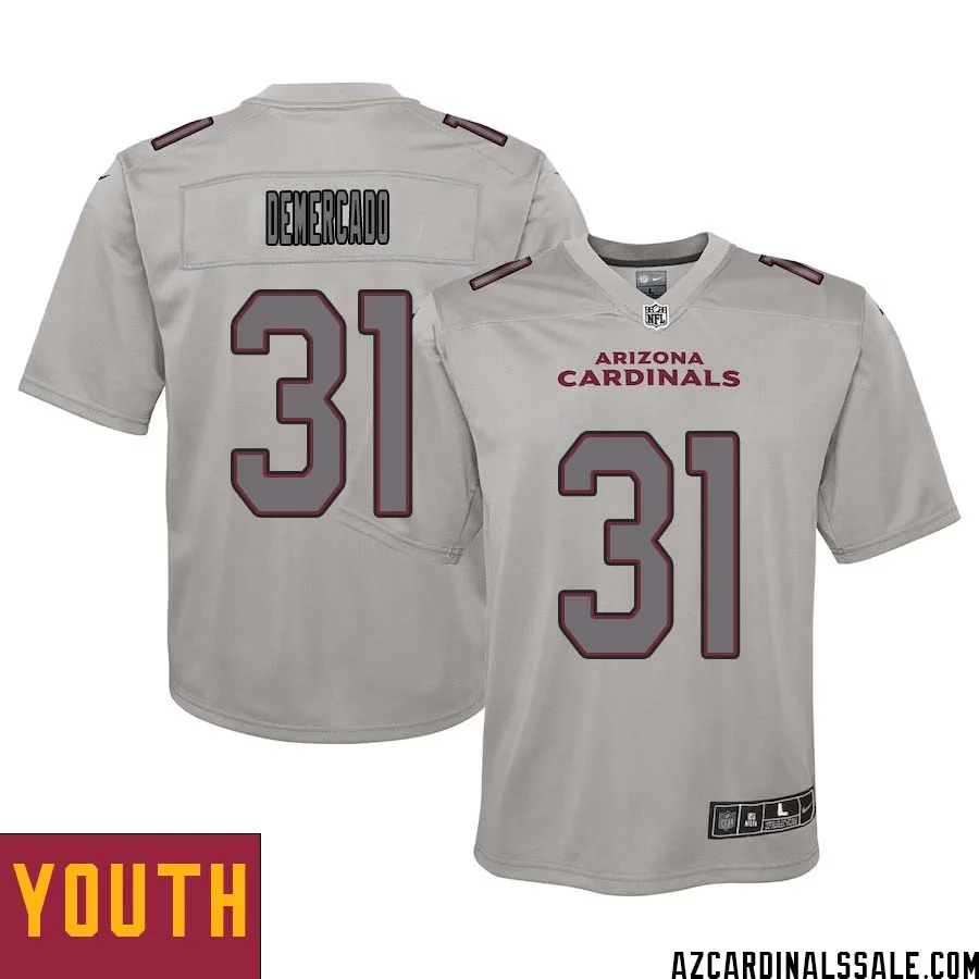 Emari Demercado No 31 Youth Arizona Cardinals Gray Atmosphere Fashion Game Jersey 1