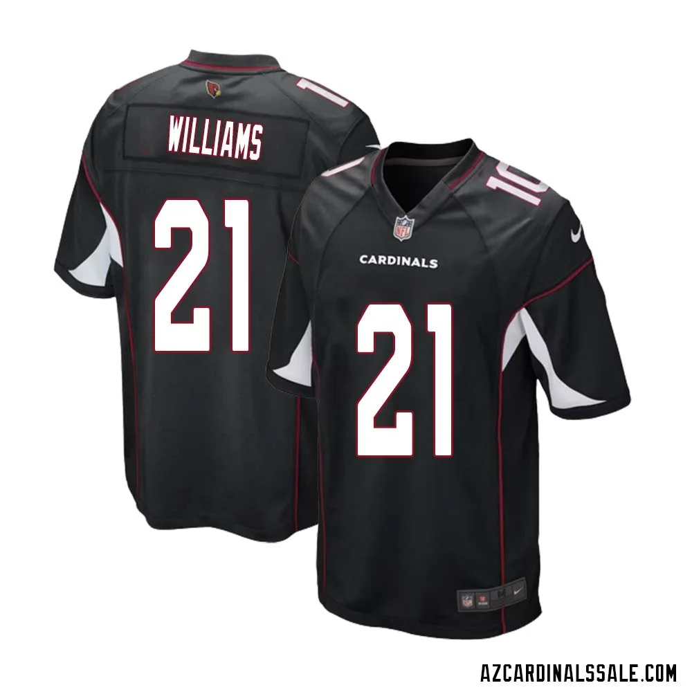 Garrett Williams No 21 Arizona Cardinals Black Alternate Game Jersey Cardinal for Men 1
