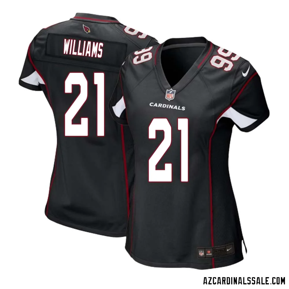 Garrett Williams No 21 Arizona Cardinals Black Alternate Game Jersey Cardinal for Women 1