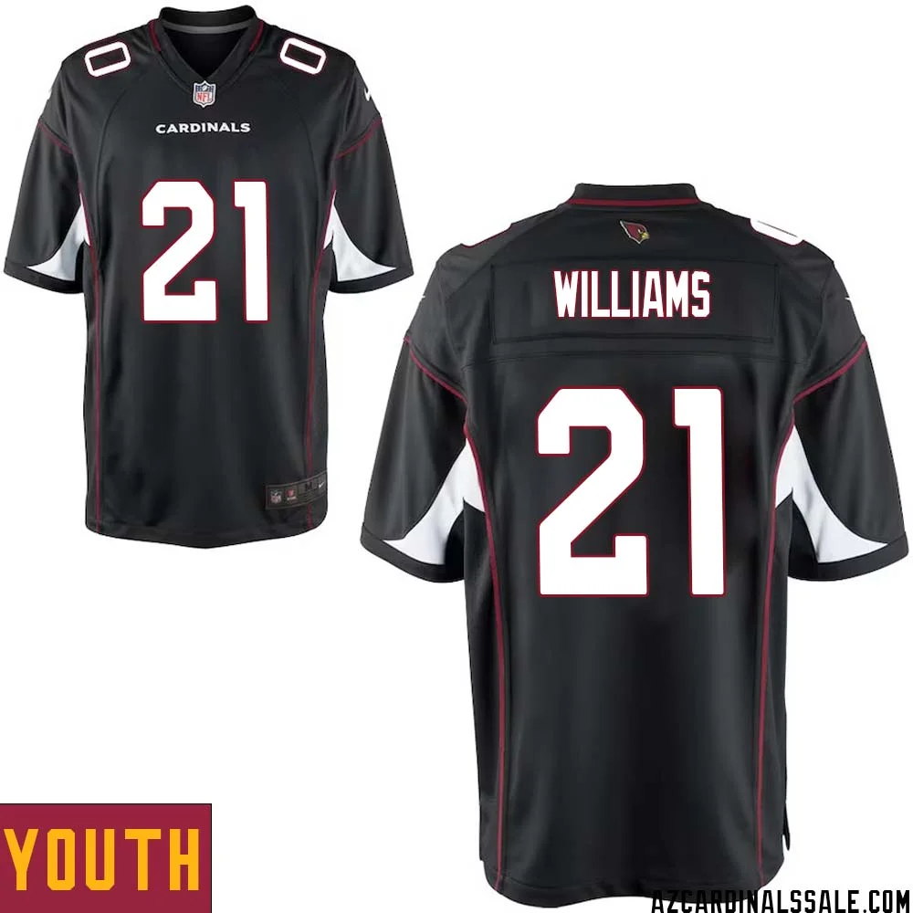 Garrett Williams No 21 Arizona Cardinals Black Alternate Game Jersey Cardinal for Youth