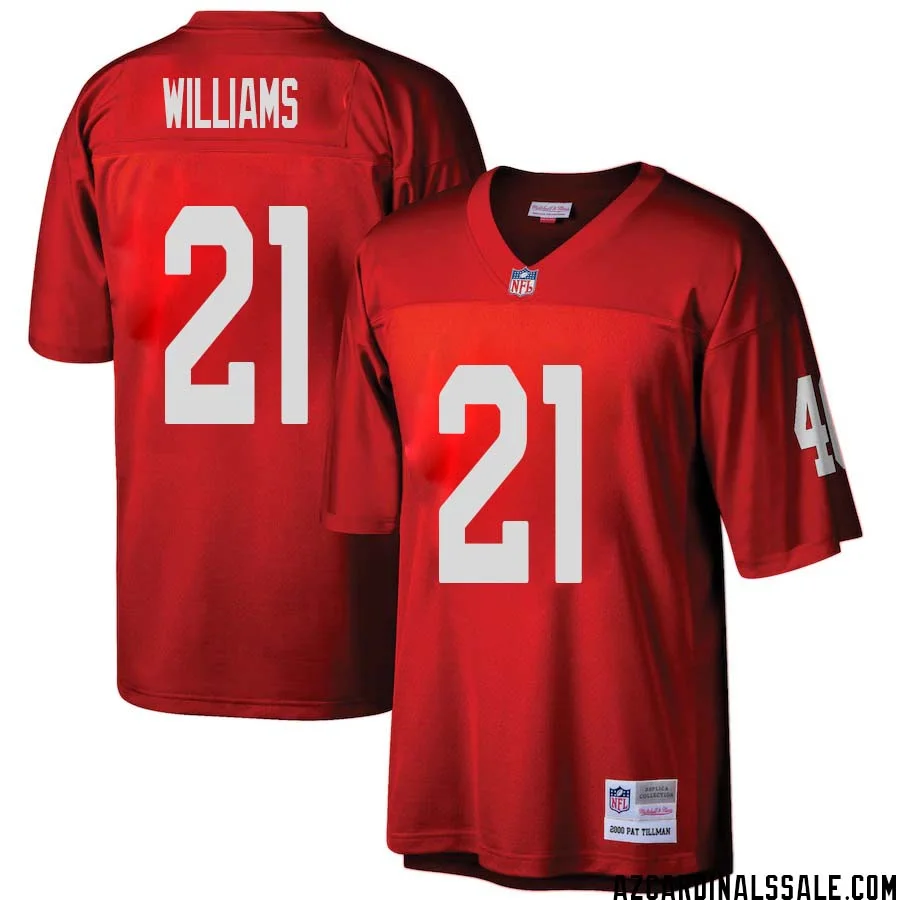 Garrett Williams No 21 Arizona Cardinals Mitchell Ness Big Tall 2000 Retired Player Replica Jersey Red 1