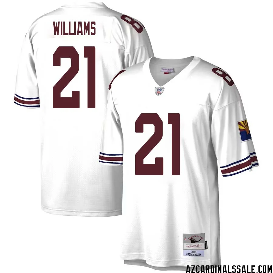 Garrett Williams No 21 Men Mitchell Ness White Arizona Cardinals Legacy Replica Jersey 1