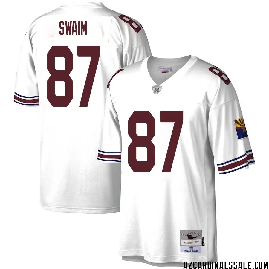 Geoff Swaim No 87 Men Mitchell Ness White Arizona Cardinals Legacy Replica Jersey