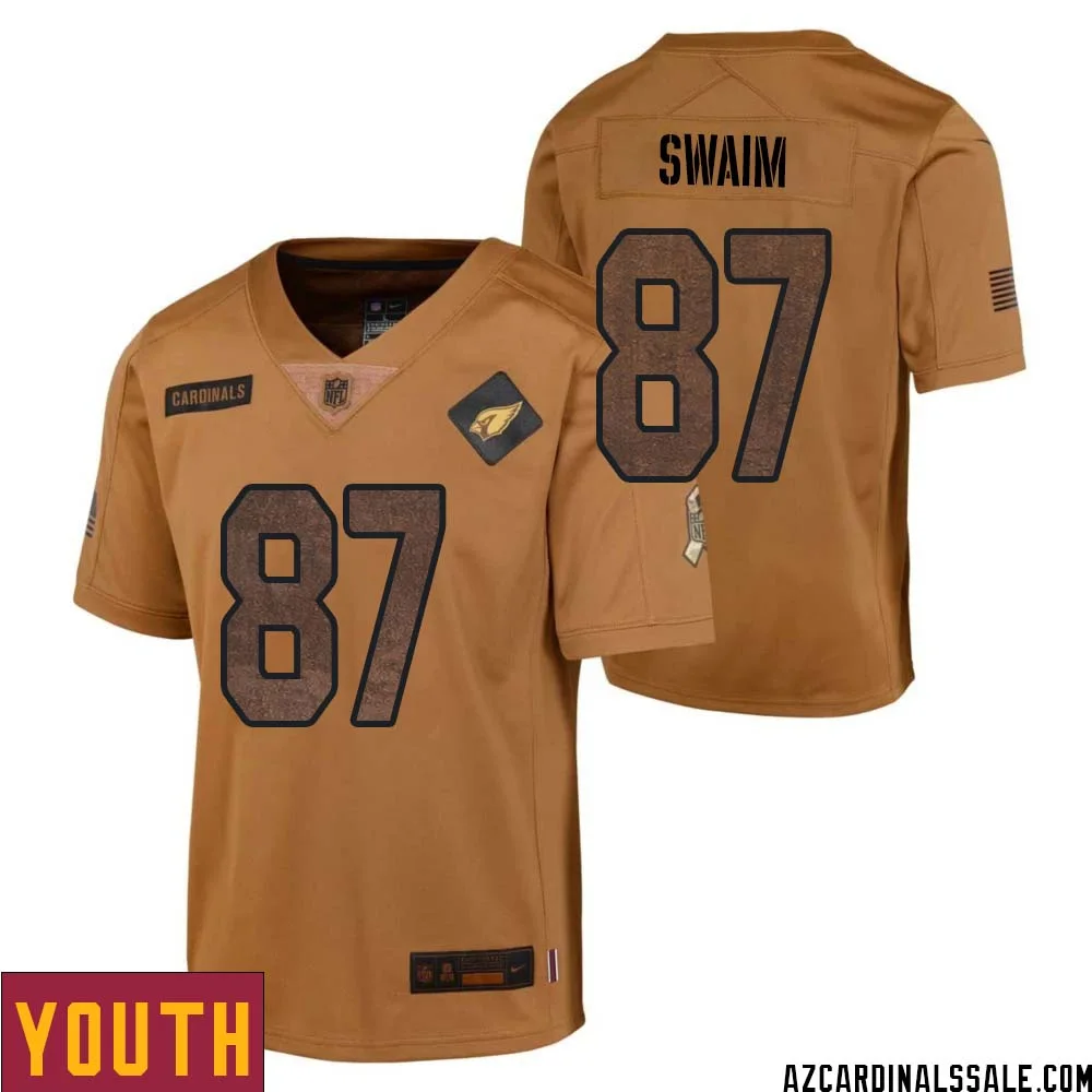 Geoff Swaim No 87 Youth Brown Arizona Cardinals 2023 Salute To Service Retired Player Limited Jersey