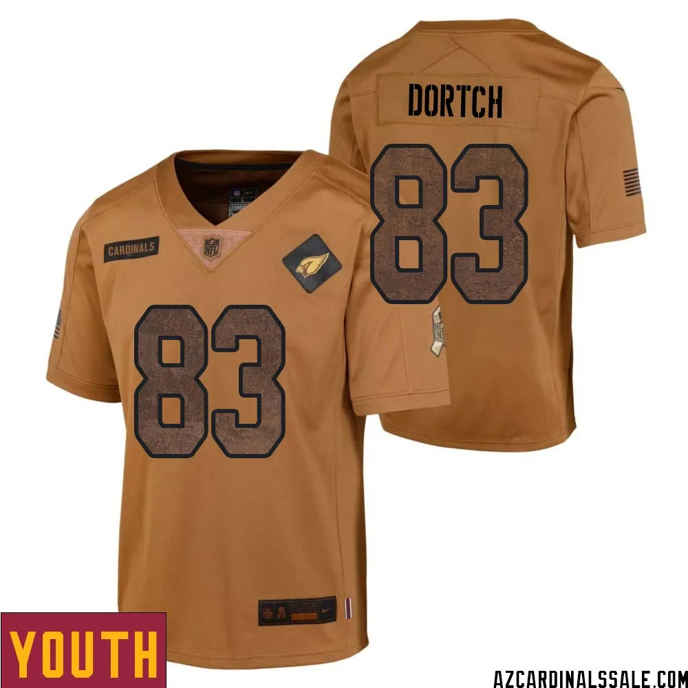 Greg Dortch No 83 Youth Brown Arizona Cardinals 2023 Salute To Service Retired Player Limited Jersey
