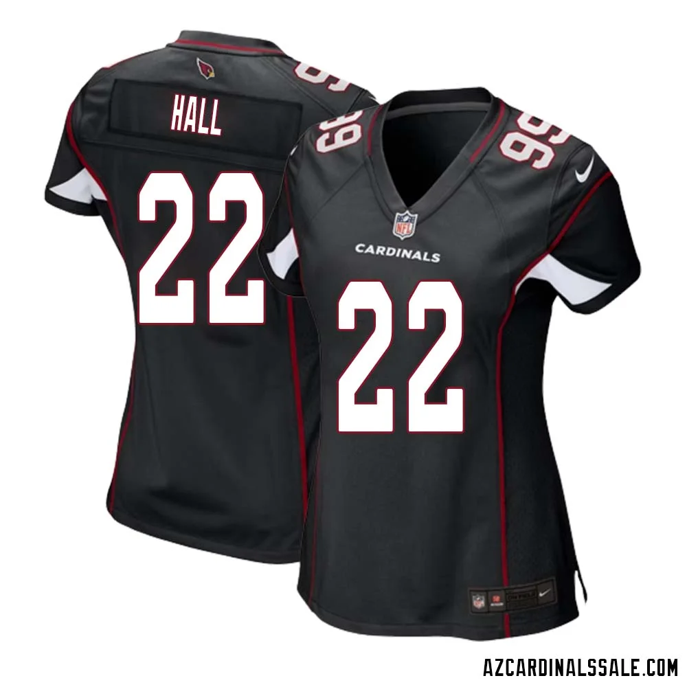 Hassan Hall No 22 Arizona Cardinals Black Alternate Game Jersey Cardinal for Women 1