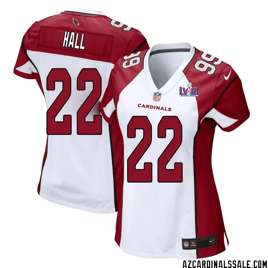 Hassan Hall No 22 Arizona Cardinals Super Bowl LVIII Away Game Jersey Cardinal for Women 1