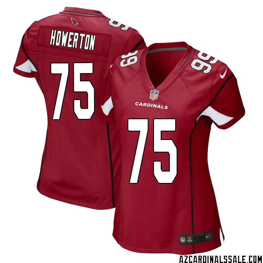 Hayden Howerton No 75 Arizona Cardinals Home Game Jersey Cardinal for Women 1