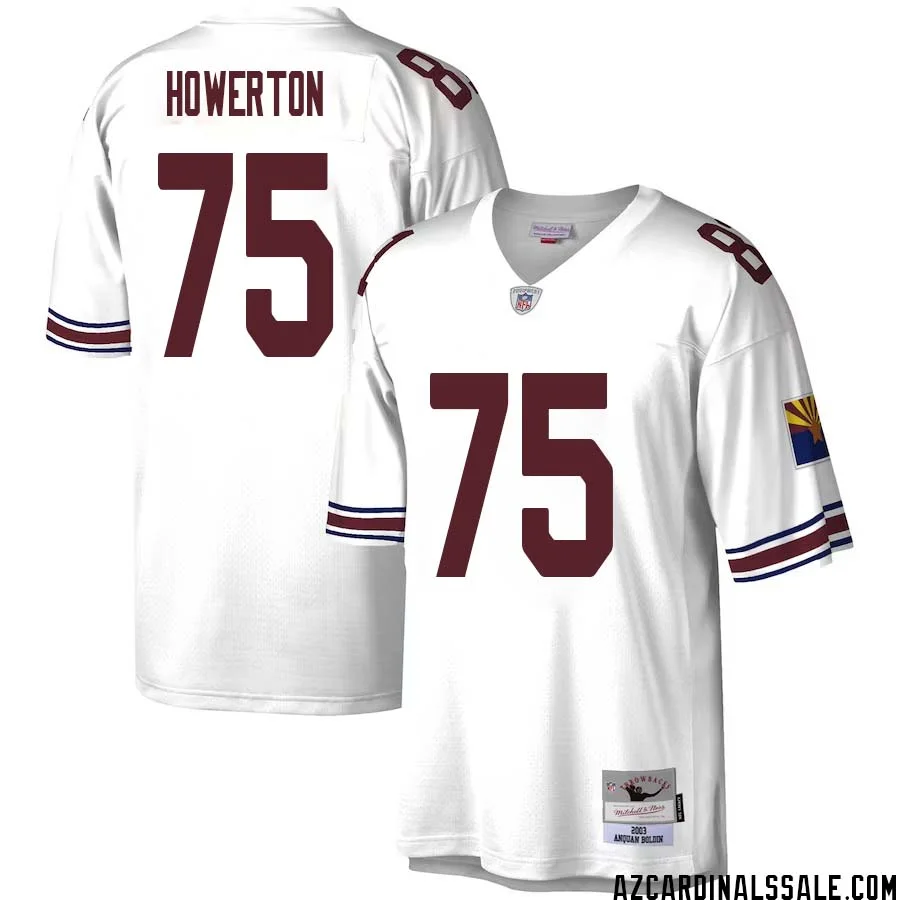 Hayden Howerton No 75 Men Mitchell Ness White Arizona Cardinals Legacy Replica Jersey