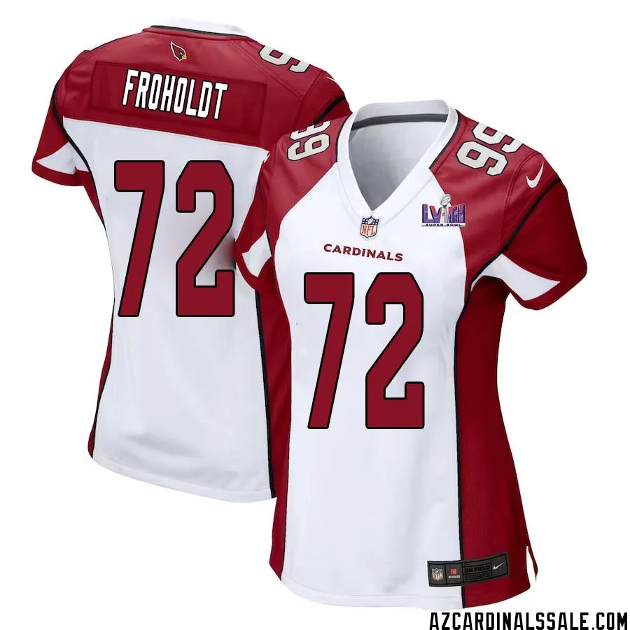 Hjalte Froholdt No 72 Arizona Cardinals Super Bowl LVIII Away Game Jersey Cardinal for Women