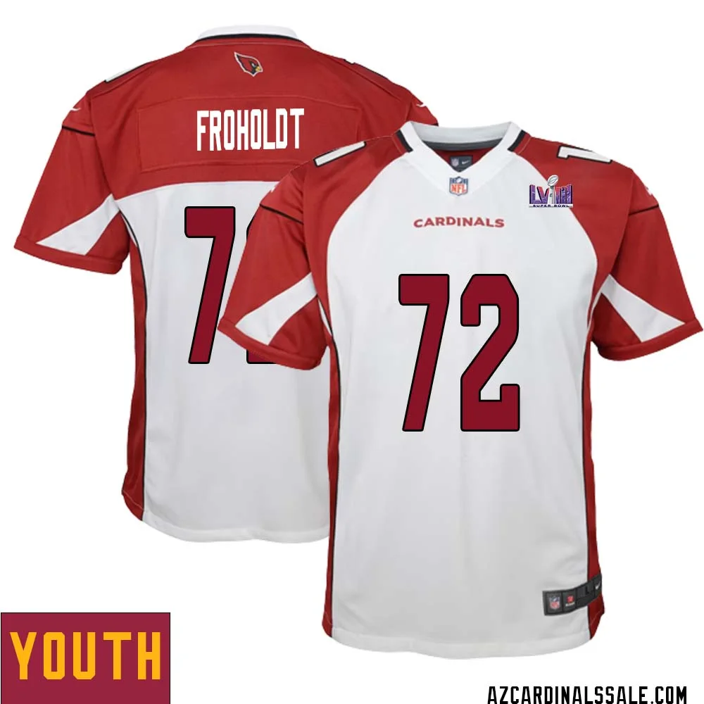 Hjalte Froholdt No 72 Arizona Cardinals Super Bowl LVIII Away Game Jersey Cardinal for Youth 1