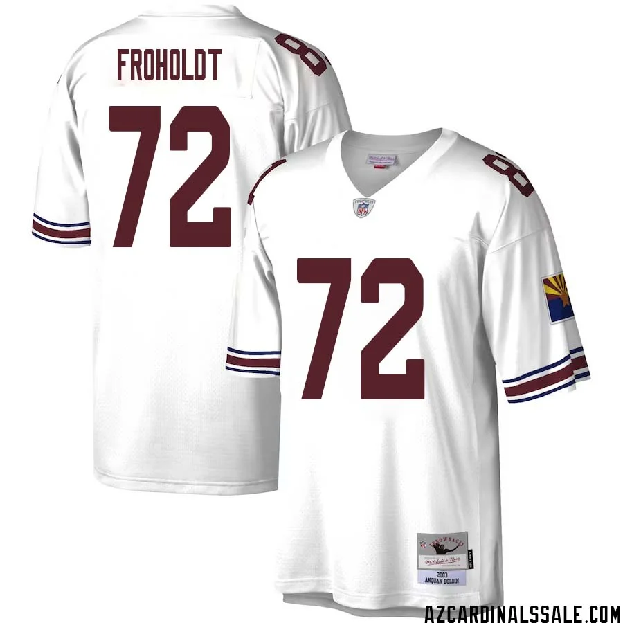 Hjalte Froholdt No 72 Men Mitchell Ness White Arizona Cardinals Legacy Replica Jersey 1