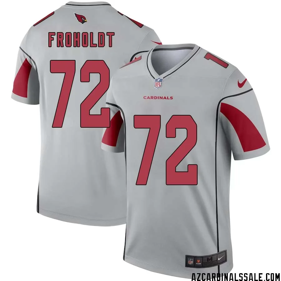 Hjalte Froholdt No 72 Men Silver Arizona Cardinals Inverted Legend Jersey 1