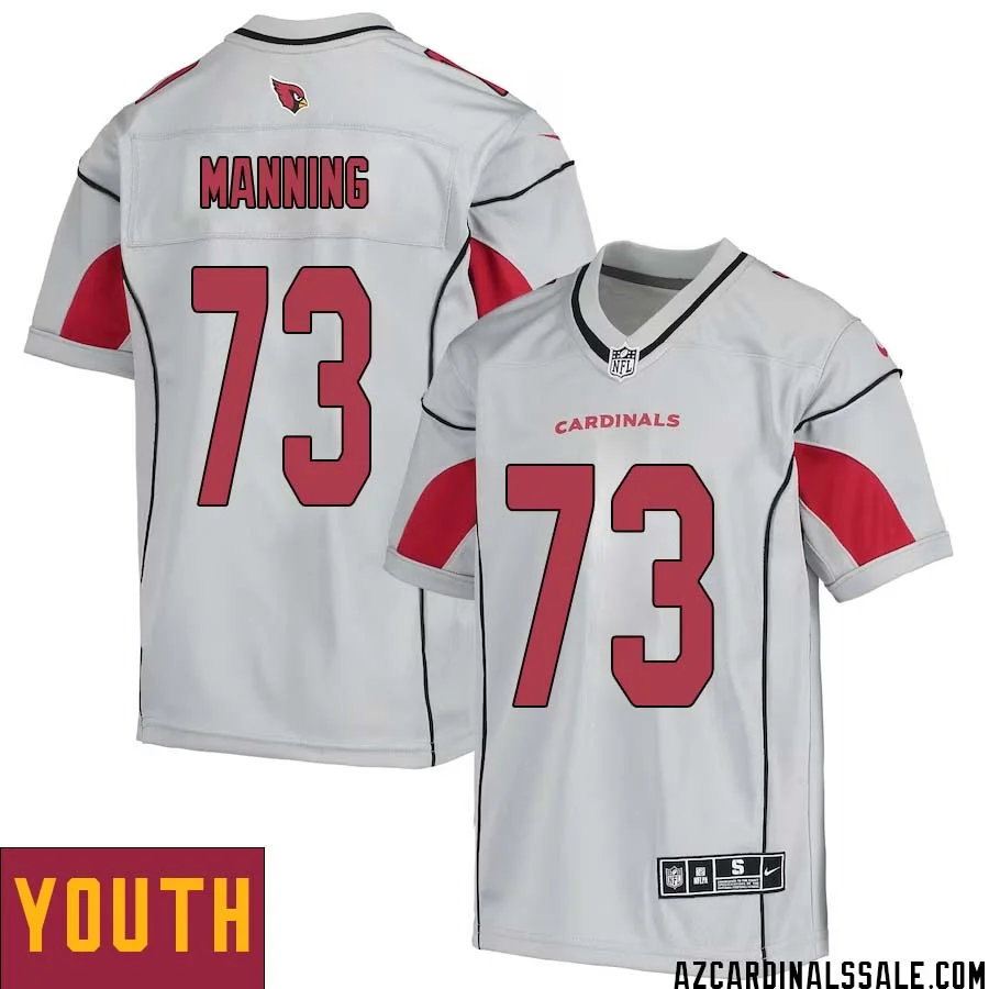 Ilm Manning No 73 Youth Silver Arizona Cardinals Inverted Legend Jersey