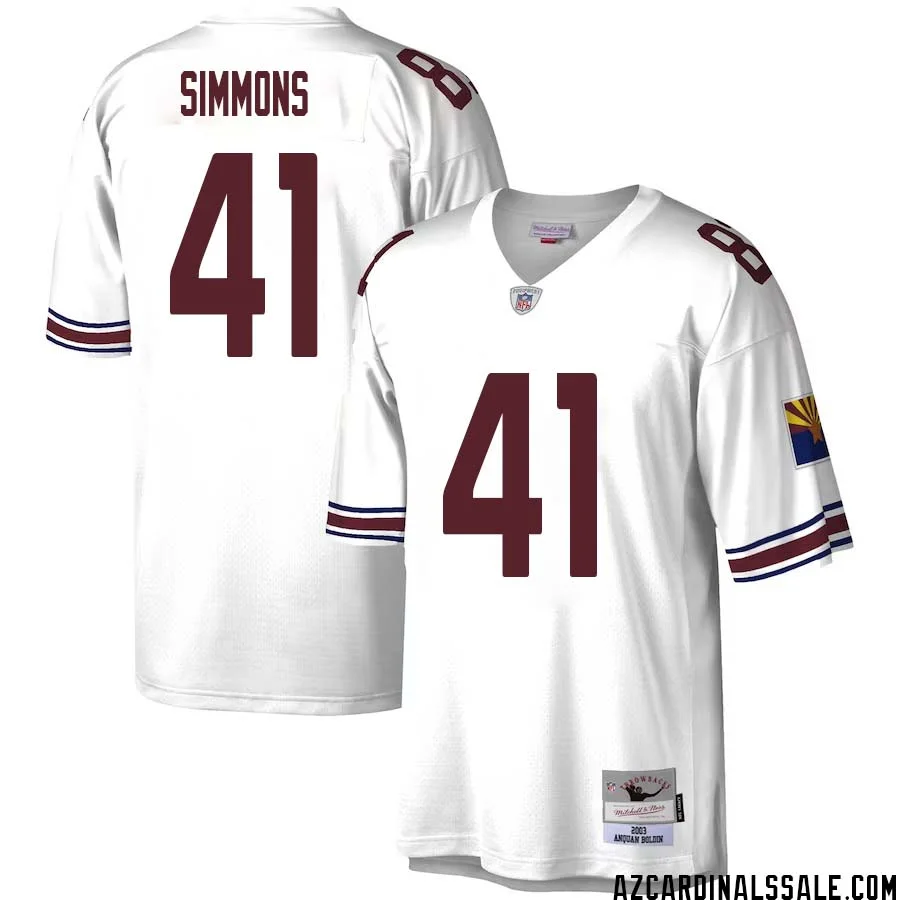 Isaiah Simmons No 41 Men Mitchell Ness White Arizona Cardinals Legacy Replica Jersey 1