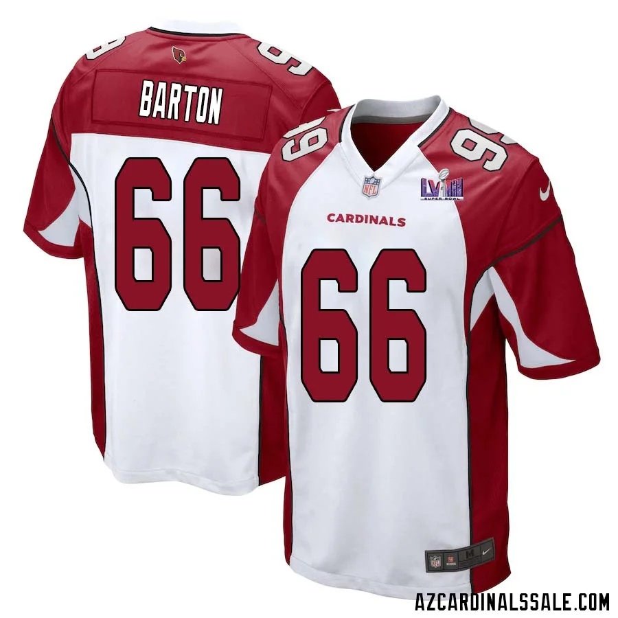 Jackson Barton No 66 Arizona Cardinals Super Bowl LVIII Away Game Jersey Cardinal for Men 1