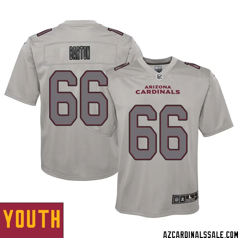 Jackson Barton No 66 Youth Arizona Cardinals Gray Atmosphere Fashion Game Jersey