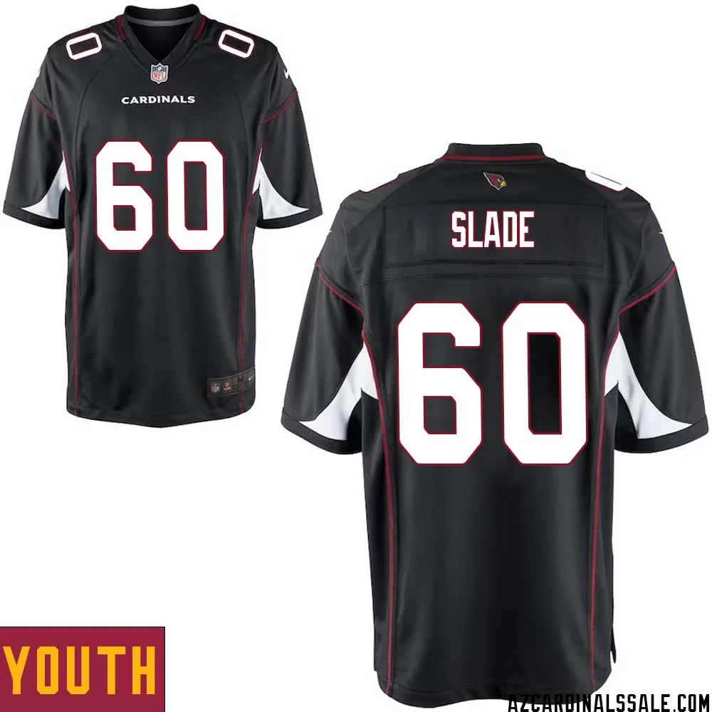 Jacob Slade No 60 Arizona Cardinals Black Alternate Game Jersey Cardinal for Youth
