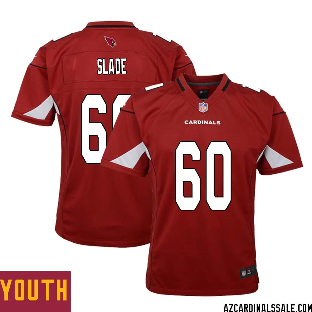 Jacob Slade No 60 Arizona Cardinals Home Game Jersey Cardinal for Youth