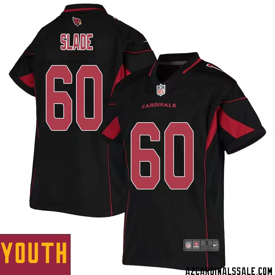 Jacob Slade No 60 Youth Black Arizona Cardinals Color Rush Vapor Limited Jersey