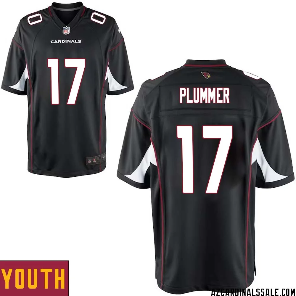 Jake Plummer No 17 Arizona Cardinals Black Alternate Game Jersey Cardinal for Youth 1