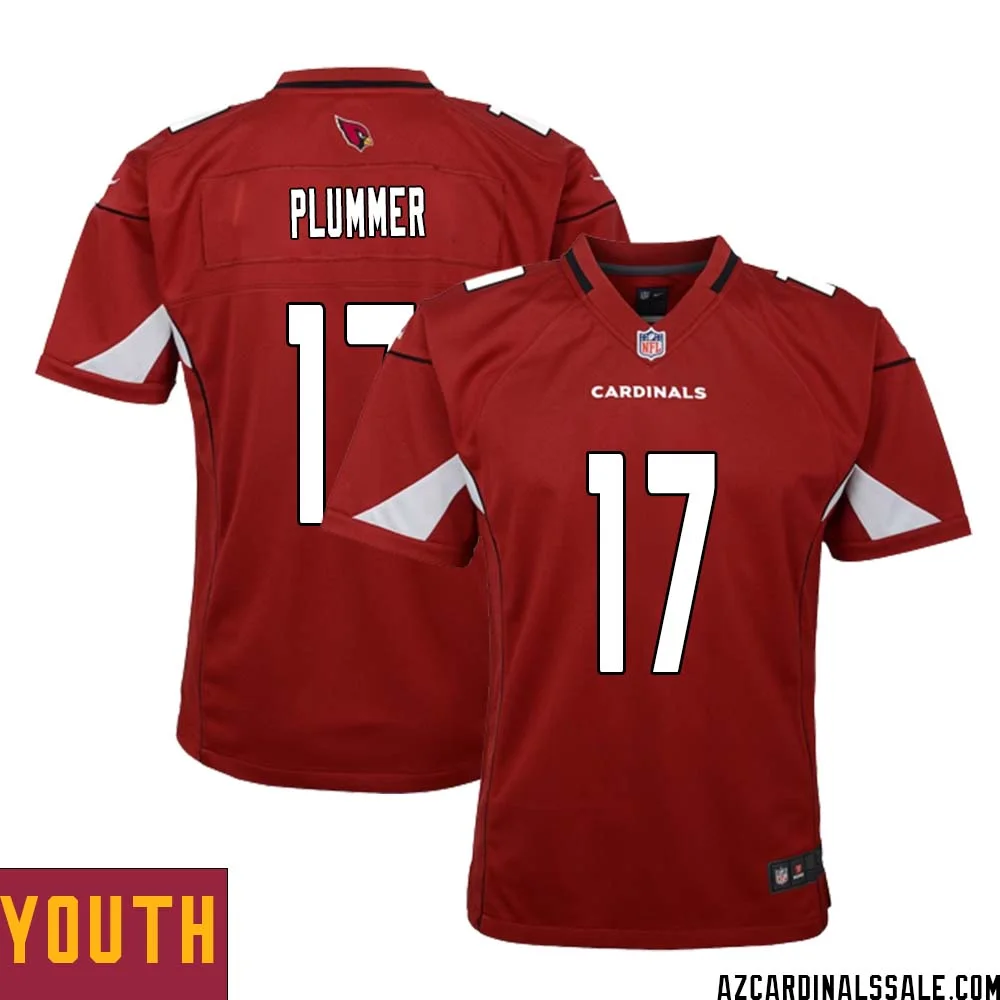 Jake Plummer No 17 Arizona Cardinals Home Game Jersey Cardinal for Youth