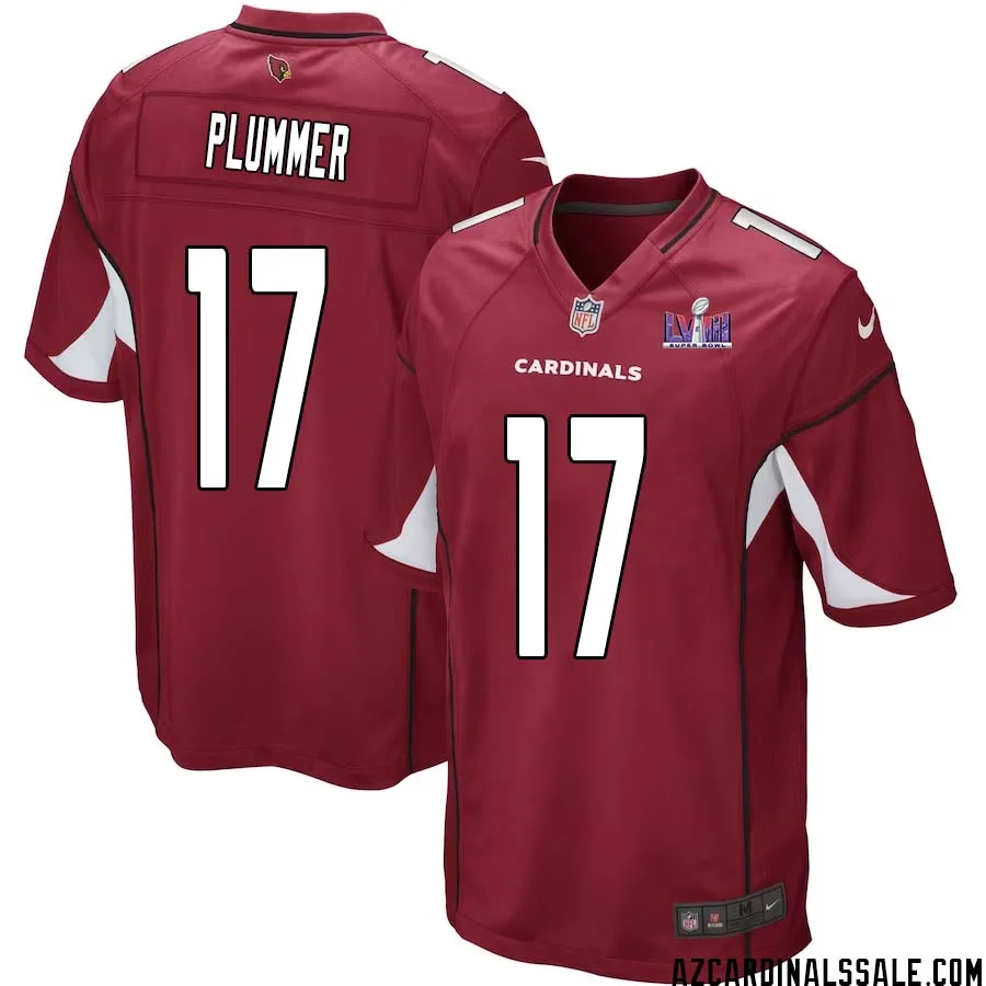 Jake Plummer No 17 Arizona Cardinals Super Bowl LVIII Home Game Jersey Cardinal for Men