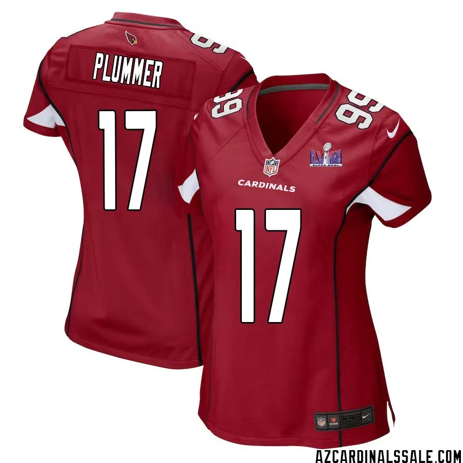 Jake Plummer No 17 Arizona Cardinals Super Bowl LVIII Home Game Jersey Cardinal for Women