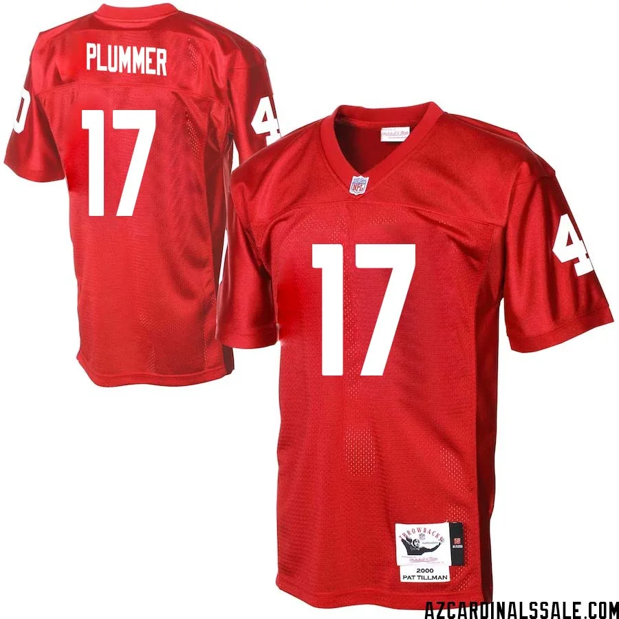 Jake Plummer No 17 Men Arizona Cardinals Mitchell Ness Cardinal Authentic Throwback Jersey