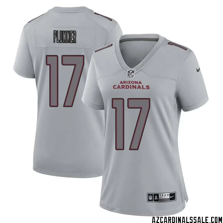 Jake Plummer No 17 Women Arizona Cardinals Gray Atmosphere Fashion Game Jersey 1