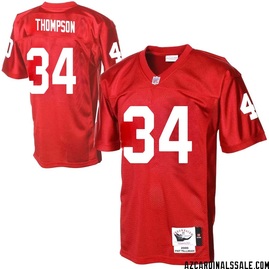 Jalen Thompson No 34 Men Arizona Cardinals Mitchell Ness Cardinal Authentic Throwback Jersey