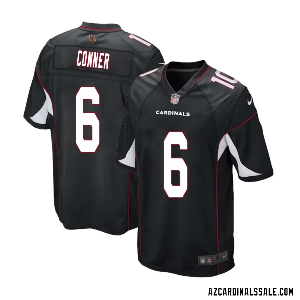 James Conner No 6 Arizona Cardinals Black Alternate Game Jersey Cardinal for Men